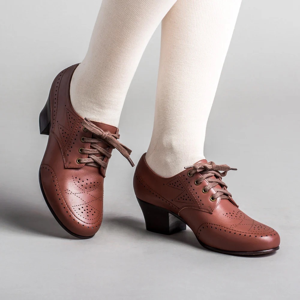 American Duchess 'Claire' Brown 1940's Oxfords Size 11